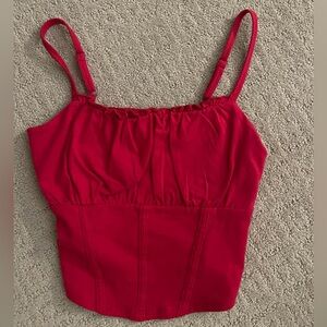 Red Hollister Crop Top Corset